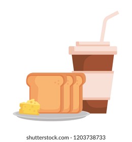 delicious toast bread with coffee