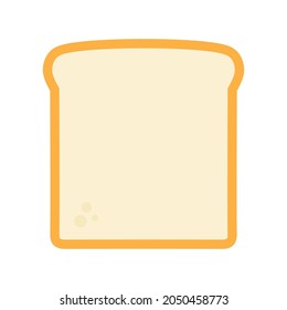 Delicioso ícono de pan tostado. Una rebanada de pan tostado blanco para un sándwich aislado de fondo blanco. Ilustración del vector