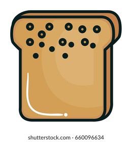 delicious toast bread isolated icon