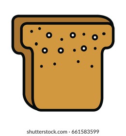 delicious toast bread isolated icon