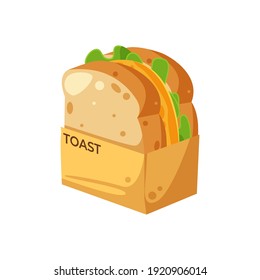 Delicious Toast sandwich vector illustration