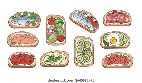 Delicious Toast Toppings and Snacks on a Rustic Background