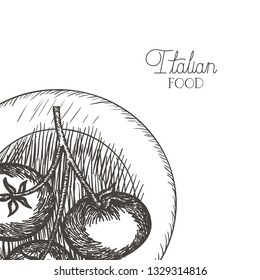 delicious tomato in drawing isolated icon