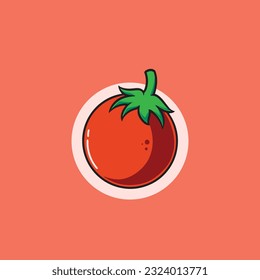 Delicious tomato food cartoon illustration