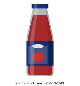 Delicioso molho de tomate em uma garrafa de vidro, mantimentos e conceito de varejo de alimentos, isolado