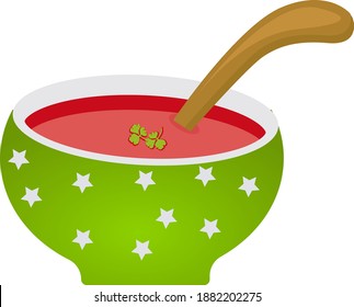 Delicious Tomato soup ,illustration, vector on white background.