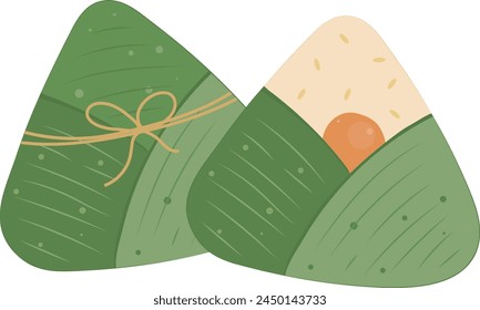 Delicious Traditional Zongzi Dumpling Food, Dragon Boat Festival Illustration Graphic Element