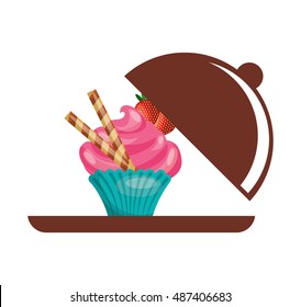 delicious tray - baked goods vector illustration design