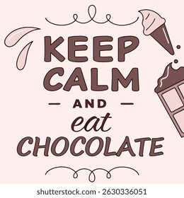 Delicious and trendy chocolate-themed vector T-shirt design perfect for apparel, merchandise, or gift products. This high-quality illustration features fun and eye-catching cocoa elements, ideal for c