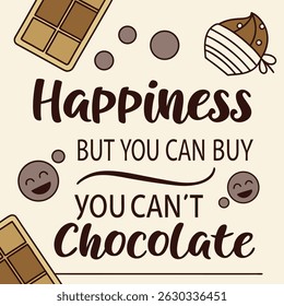 Delicious and trendy chocolate-themed vector T-shirt design perfect for apparel, merchandise, or gift products. This high-quality illustration features fun and eye-catching cocoa elements, ideal for c