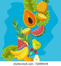 delicious tropical fruit background design