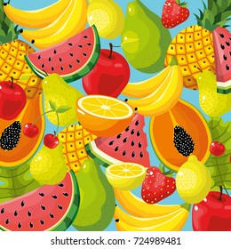 delicious tropical fruit background design