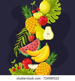 delicious tropical fruit background design