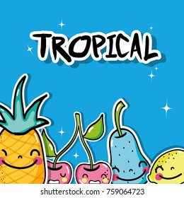 delicious tropical kawaii patches fruit design