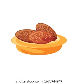 delicious turkish bread on white background vector illustration design