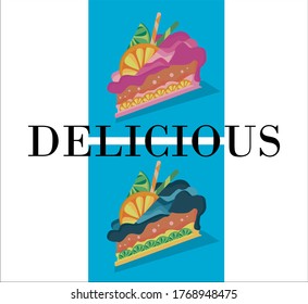 Delicious vector cakes with different creams. Stay home and create new, awesome desserts.