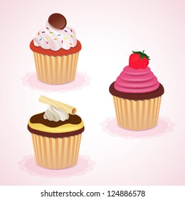 Delicious vector Cupcakes