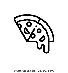 Delicious vector illustration of pizza slice with toppings, perfect for food, Italian cuisine, and restaurant themes