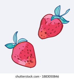 Delicious vector strawberry fruit illustration