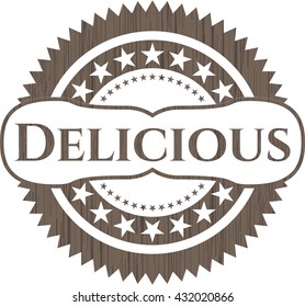 Delicious vintage wooden emblem
