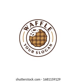 Delicious waffle badge logo design