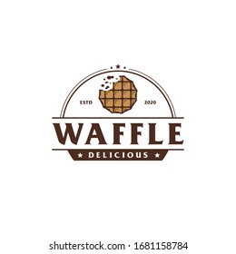 Delicious waffle badge vintage logo