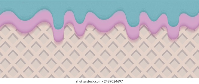 Delicious Waffle and Cream Drip Background