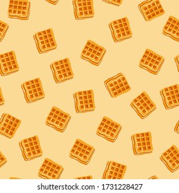 Delicious waffle pattern. kitchen pattern