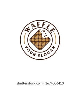 Delicious waffle rhombus / square badge logo design