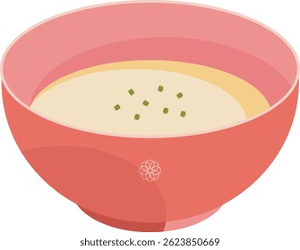 Delicious warm cream soup vector asset food illustration for food menu or poster.