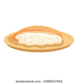 Delicious and warm pita bread topped with creamy hummus garnished with herbs
