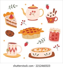 Delicious Warm Winter Food Vector Set