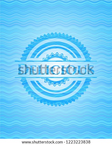 Delicious water representation badge background.