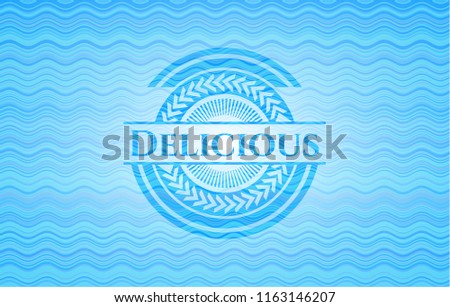 Delicious water wave emblem background.