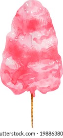 delicious watercolor illustration cotton candy sweet pink vector