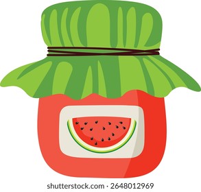 Delicious Watermelon Jam Jar with Green Lid