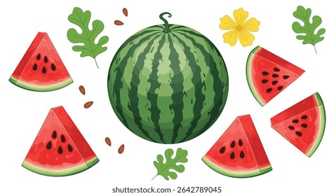 Delicious Watermelon Slices Summer Refreshment Fresh Fruit Healthy Eating Juicy Treat Taste