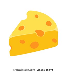 Delicious wedge of cheddar cheese with orange accents