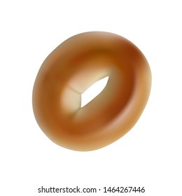Delicious wheat bagel. Vector illustration.