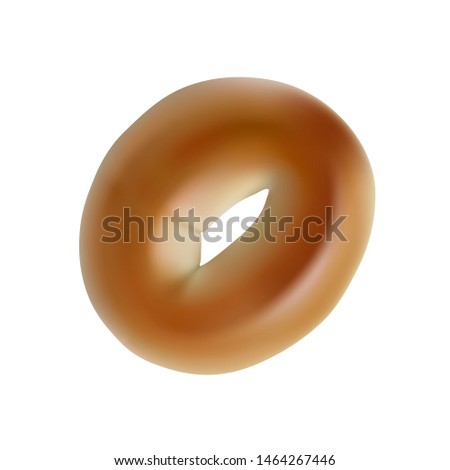 Delicious wheat bagel. Vector illustration.