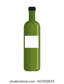 Delicious wine theme design, black and white isolated flat icon vector illustration.