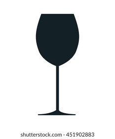 Delicious wine theme design, black and white isolated flat icon vector illustration.