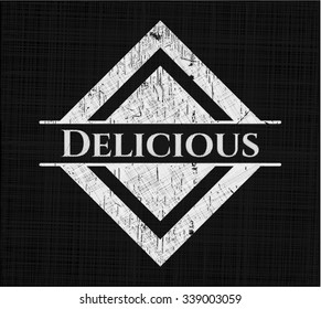 Delicious written with chalkboard texture