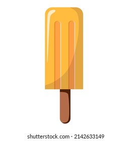delicious yellow ice cream. Sweet summer treat on a stick.