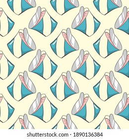 Delicious yogurt , seamless pattern on a beige background.