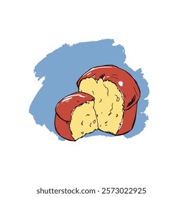 Delicious Yorkshire Pudding Vector Artwork Showcasing Inner Filling and Texture