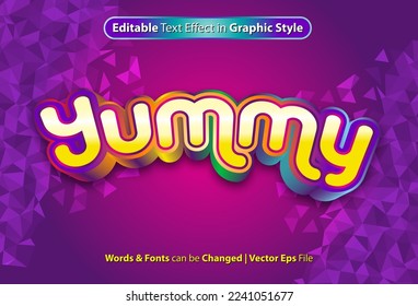 Delicious Yummy text effect with graphic style and editable