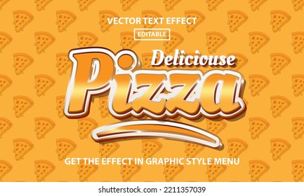 Deliciouse Pizza editable 3d text effect style