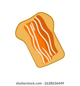 Bacon deliciosamente crocante em fatias de pão torrado dispostas em um prato