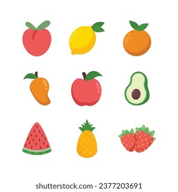 Deliciously Dazzling Flat Vector Fruit Illustrations